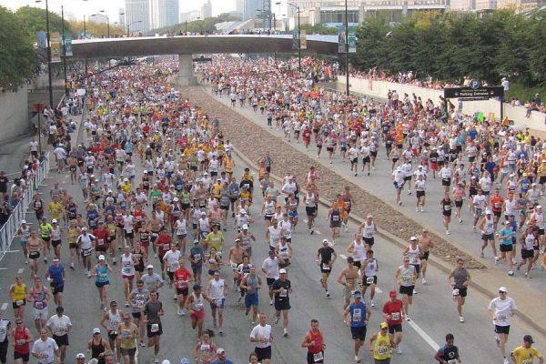 Maratonianos en Chicago
